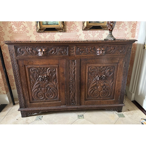 765 - 19TH-CENTURY CARVED OAK SIDEBOARD