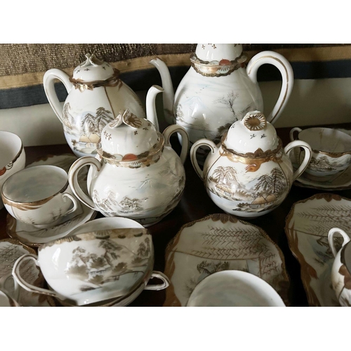 779 - EXTENSIVE JAPANESE EGGSHELL PORCELAIN TEA/COFFEE