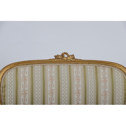 780 - 19TH-CENTURY LOUIS XVI STYLE GILT SETTEE