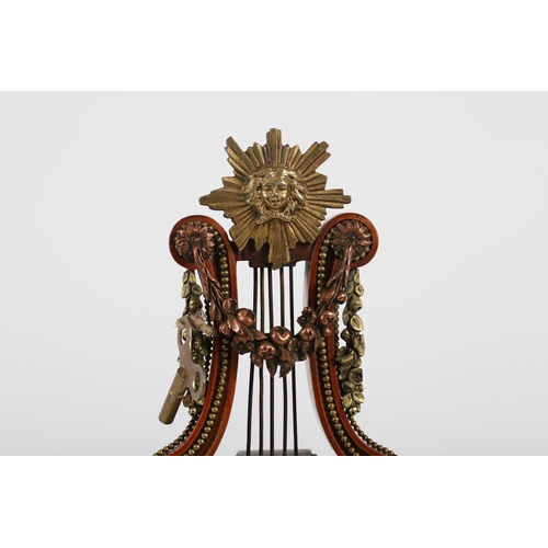 794 - 19TH-CENTURY FRENCH ORMOLU MOUNTED LYRE CLOCK