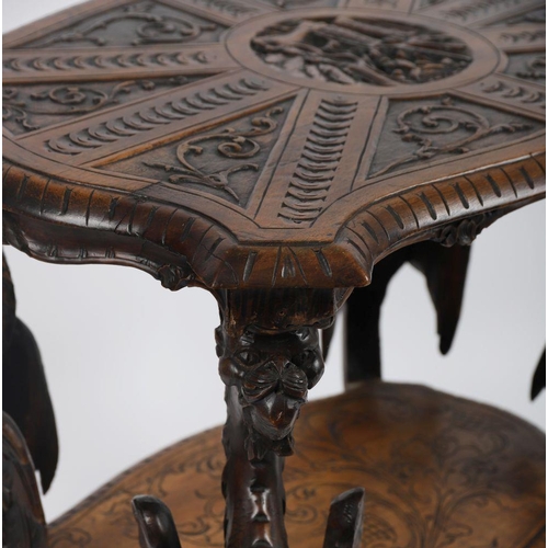 810 - 19TH-CENTURY CARVED WALNUT CENTRE TABLE