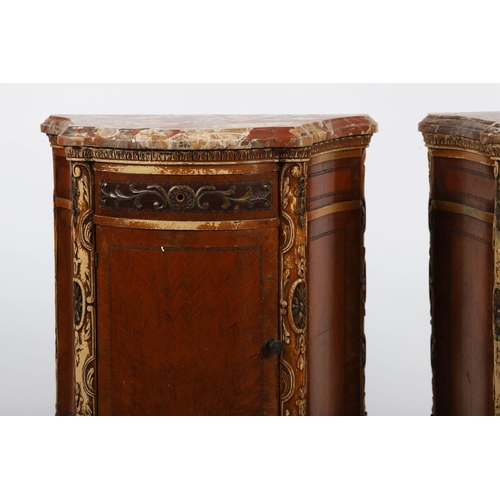 846 - PAIR KINGWOOD & PARCEL-GILT PEDESTALS