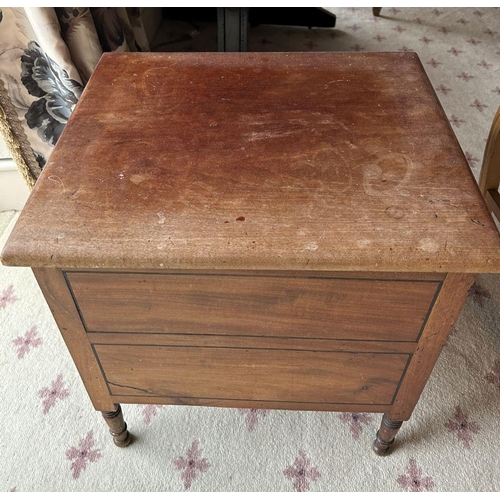 855 - REGENCY MAHOGANY & EBONY LINED INLAID COMMODE