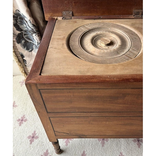 855 - REGENCY MAHOGANY & EBONY LINED INLAID COMMODE