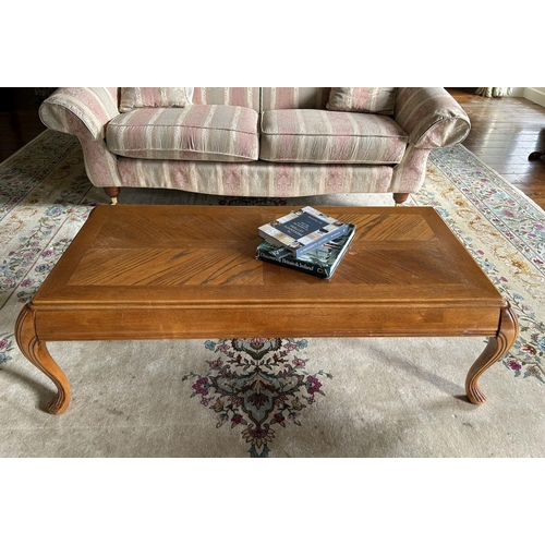 876 - LARGE DESIGNER OAK COFFEE TABLE