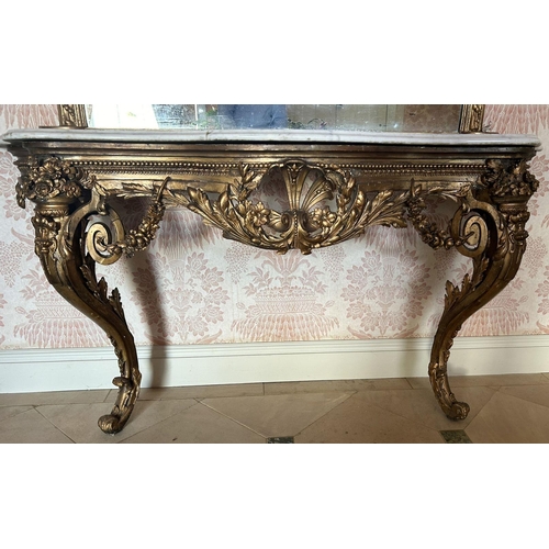 88 - 19TH-CENTURY GILT CONSOLE TABLE