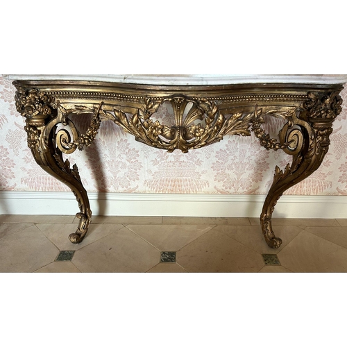 88 - 19TH-CENTURY GILT CONSOLE TABLE