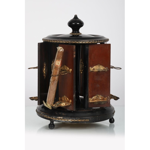 891 - 19TH-CENTURY GILT METAL EBONISED CIGAR CAROUSEL