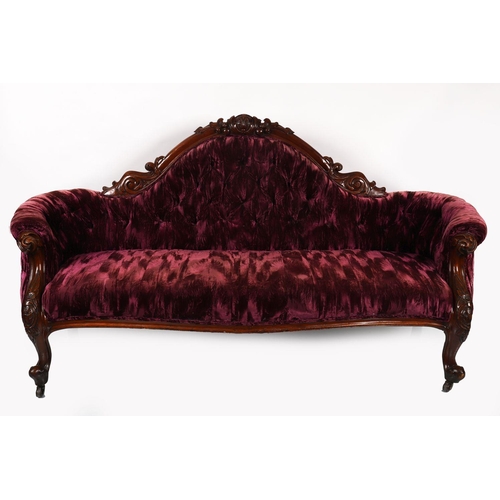 903 - VICTORIAN MAHOGANY LIBRARY SETTEE