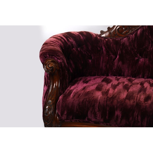 903 - VICTORIAN MAHOGANY LIBRARY SETTEE