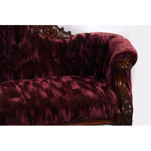 903 - VICTORIAN MAHOGANY LIBRARY SETTEE