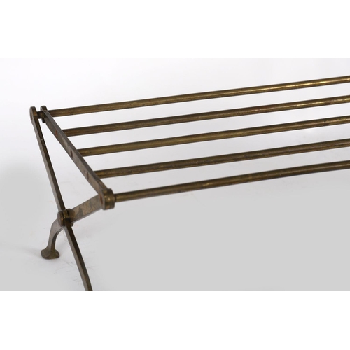 909 - 19TH-CENTURY BRASS CAMPAIGN FOLDING LUGGAGE STAND