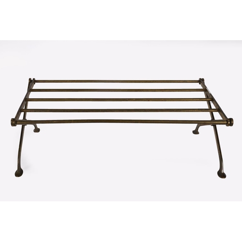 909 - 19TH-CENTURY BRASS CAMPAIGN FOLDING LUGGAGE STAND