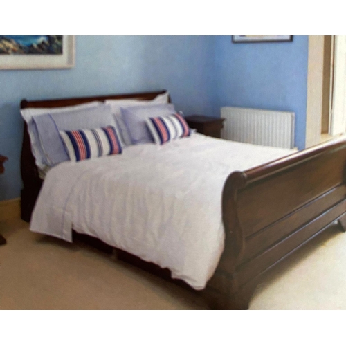 912 - MODERN MAHOGANY SLEIGH BED