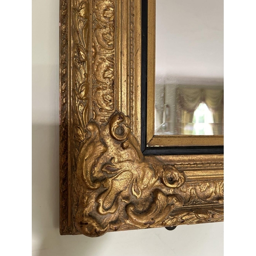 913 - LARGE GILT FRAMED OVERMANTEL MIRROR