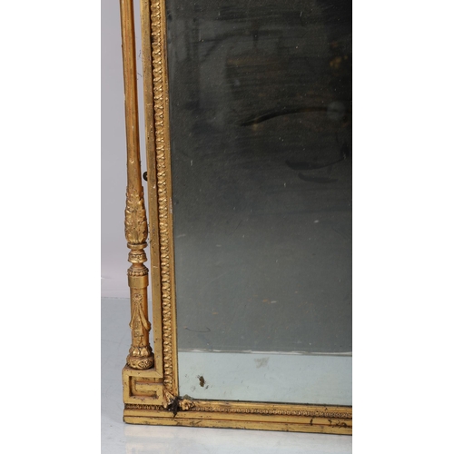 917 - LARGE 19TH-CENTURY GILT FRAMED OVERMANTEL MIRROR