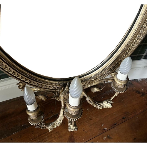 918 - GILT-FRAMED SCONCE MIRROR