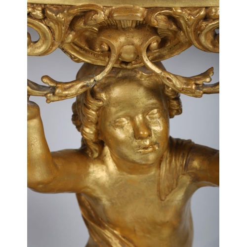 92 - 19TH-CENTURY ITALIAN CARVED GILTWOOD CONSOLE