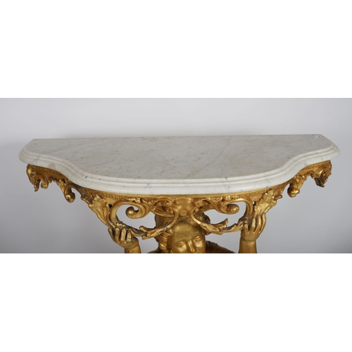 92 - 19TH-CENTURY ITALIAN CARVED GILTWOOD CONSOLE