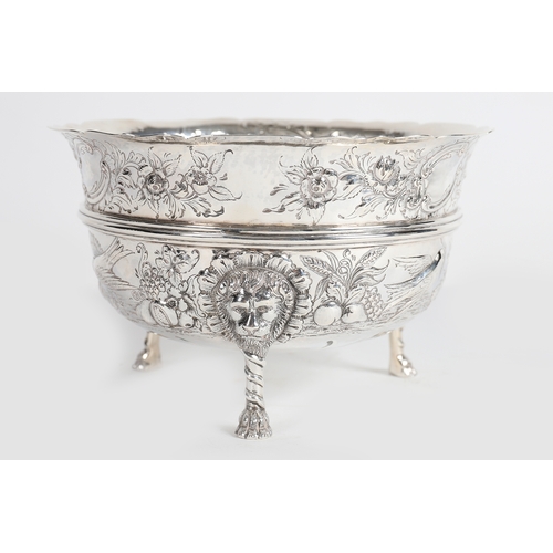 632 - IMPORTANT IRISH SILVER PUNCH BOWL