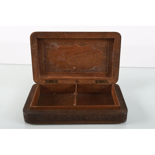 114 - TAJ MAHAL CARVED HARDWOOD JEWELLERY BOX