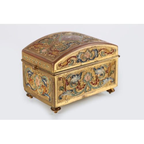 135 - 19TH-CENTURY ORMOLU & CHAMPLEVÉ ENAMELLED CASKET