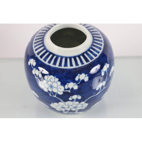 141 - CHINESE QING BLUE AND WHITE JINGER JAR