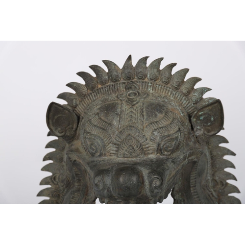 153 - CHINESE QING PERIOD BRONZE CEREMONIAL MASK