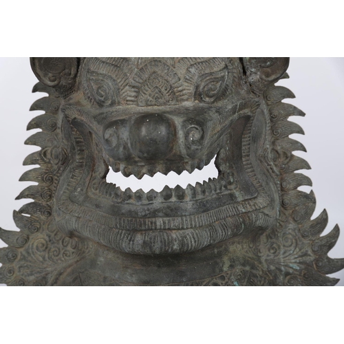 153 - CHINESE QING PERIOD BRONZE CEREMONIAL MASK