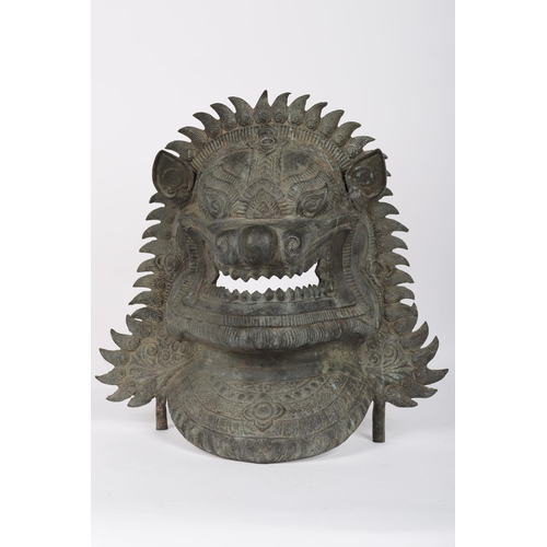 153 - CHINESE QING PERIOD BRONZE CEREMONIAL MASK