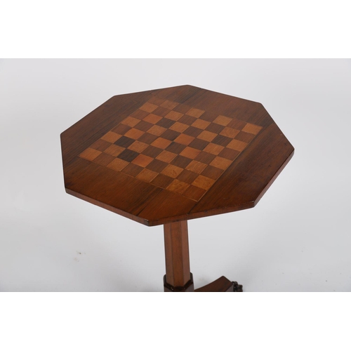 157 - REGENCY ROSEWOOD CHESS TOP OCCASIONAL TABLE