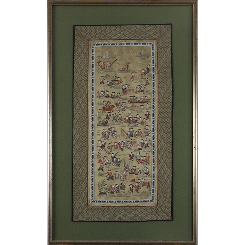 159 - CHINESE QING SILK EMBROIDERED PANEL