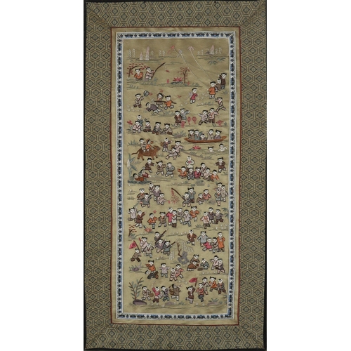 159 - CHINESE QING SILK EMBROIDERED PANEL