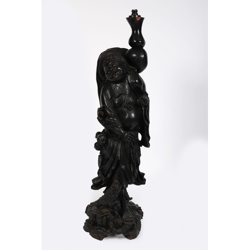 160 - LARGE CHINESE QING HARDWOOD FIGURE