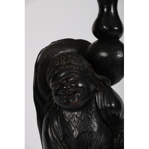 160 - LARGE CHINESE QING HARDWOOD FIGURE