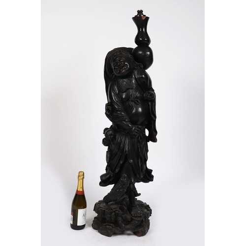 160 - LARGE CHINESE QING HARDWOOD FIGURE