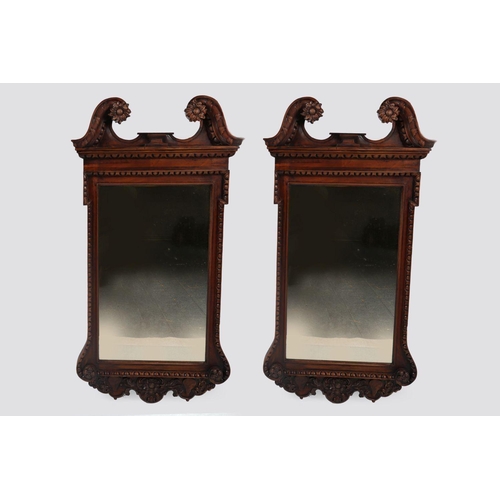 172 - PAIR GEORGE III STYLE MAHOGANY PIER MIRRORS