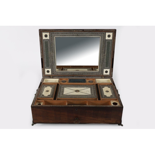 196 - 19TH-CENTURY MOGUL HARDWOOD VANITY BOX