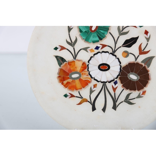 198 - ISLAMIC MARBLE AND PIETRA DURA INLAID PLAQUE