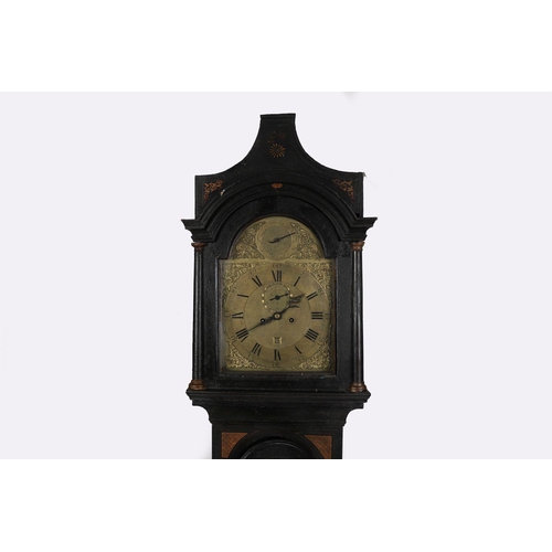 2 - GEORGE III PERIOD LACQUERED LONGCASE CLOCK