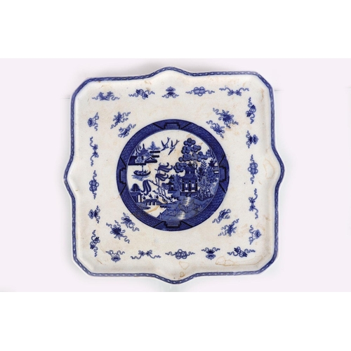 201 - LARGE 19TH-CENTURY MINTON BLUE & WHITE TRAY