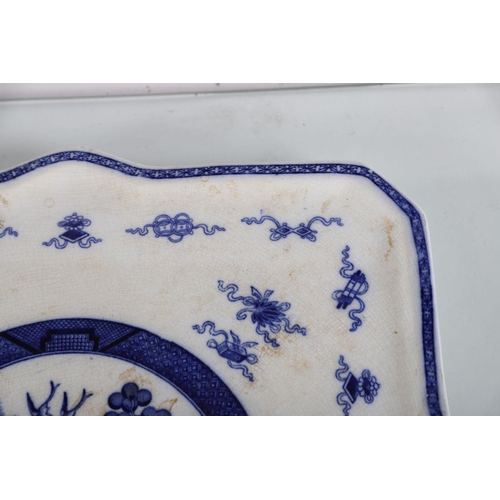 201 - LARGE 19TH-CENTURY MINTON BLUE & WHITE TRAY