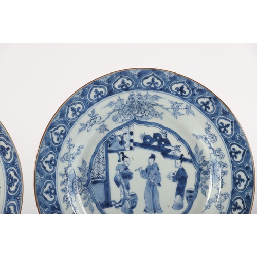 21 - PAIR 18TH-CENTURY BLUE AND WHITE PLATES