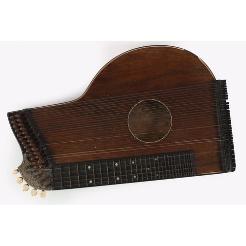 210 - 19TH-CENTURY ROSEWOOD CASE ZITHER