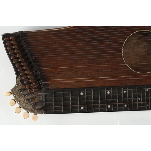 210 - 19TH-CENTURY ROSEWOOD CASE ZITHER