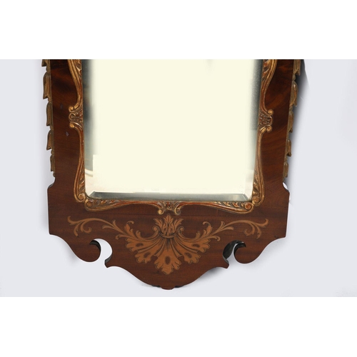 220 - 19TH-CENTURY MARQUETRY FRAMED PIER MIRROR