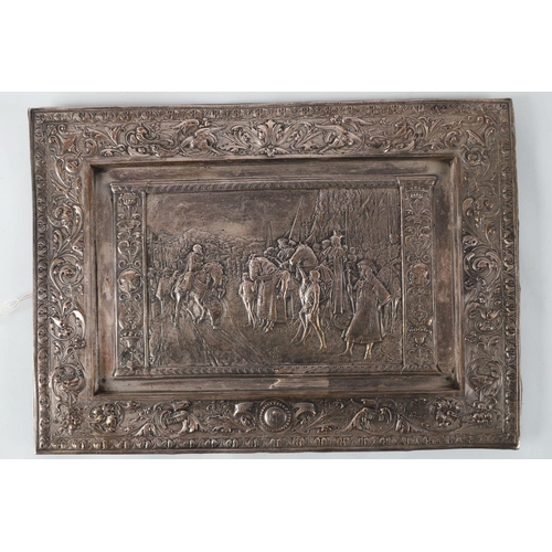 234 - 19TH-CENTURY SILVER-PLATED PICTORIAL PLAQUE