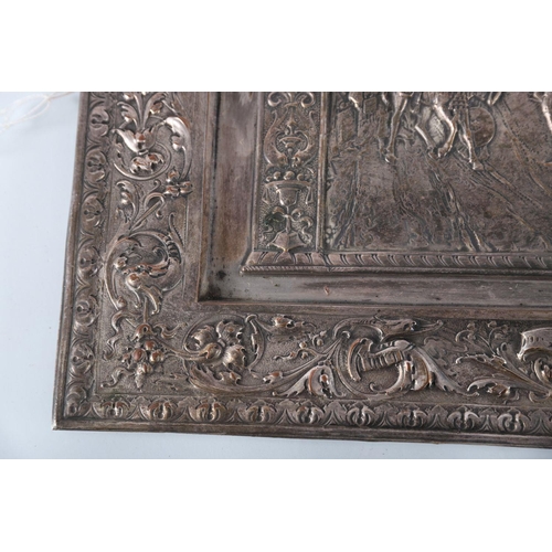 234 - 19TH-CENTURY SILVER-PLATED PICTORIAL PLAQUE