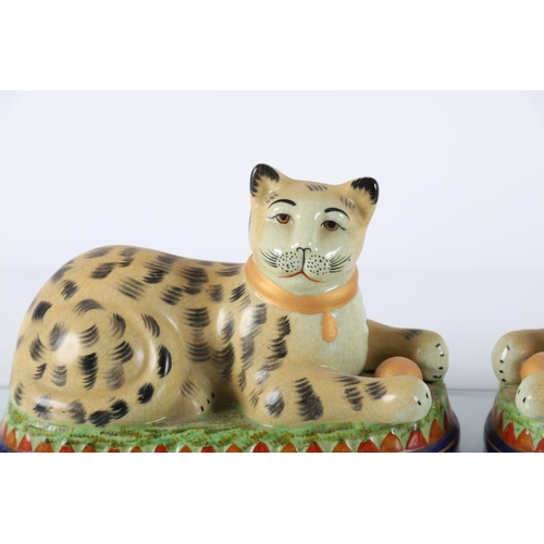 24 - PAIR OF STAFFORDSHIRE CATS