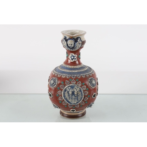 244 - EDWARDIAN POLYCHROME POTTERY JUG